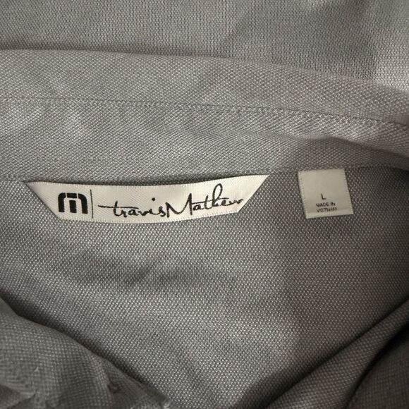 Travis Mathew Men's Large Gray Short Sleeve Polyester Polo Golf Shirt - Picture 5 of 7